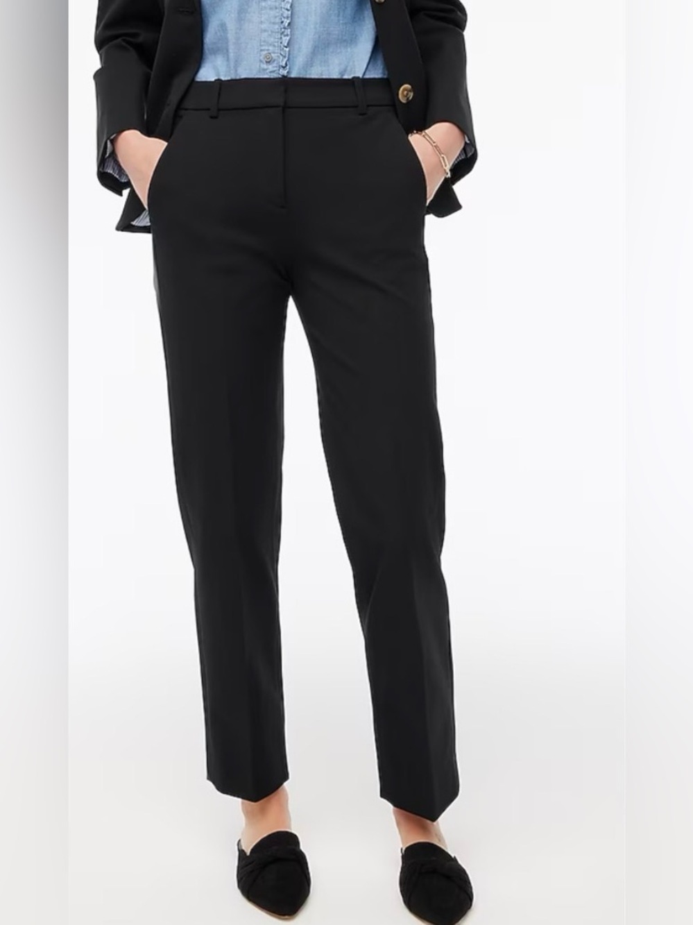 NWT J. Crew Kallie Straight Leg Pant 2 Black Trousers Women's